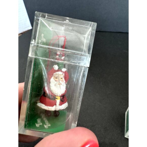Set of 4 Department 56 Tiny Treasures Articulated Santa Ornaments Christmas - Picture 3 of 6